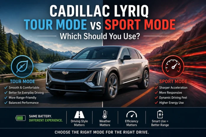 Cadillac Lyriq Tour Mode vs Sport Mode